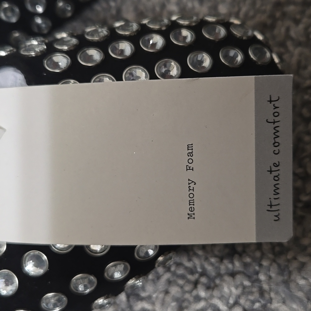 Black Rhinestone Studded Mary Jane Ballet Flats Style Shoes, Size 6.5, NEW W/Tag - Picture 13 of 15